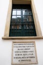 Window of the San Carlos Palace through which Bolivar escaped from the attack