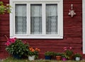 A window of an old sauna building