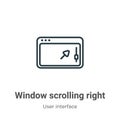 Window scrolling right outline vector icon. Thin line black window scrolling right icon, flat vector simple element illustration Royalty Free Stock Photo