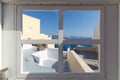 Window on the sea Oia - Santorini Island - Aegean sea - Greece Royalty Free Stock Photo