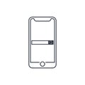 Window search on screen phone in outline flat style on white backcground