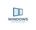 Window services logo template. Window replacement vector design