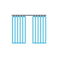 Window shades linear icon concept. Window shades line vector sign, symbol, illustration. Royalty Free Stock Photo