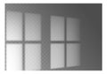 Window shadows. Realistic reflection overlay effect, bright sunlight on wall, sunny day, monochrome element isolated on