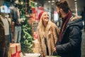 Window Shopping at Christmas Time Royalty Free Stock Photo