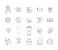 Window shopping line icons collection. Browsing, Strolling, Gazing, Observing, Surveying, Perusing, Analyzing vector and Royalty Free Stock Photo