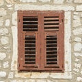 Old Window in the historical old town of Krk in Croatia Royalty Free Stock Photo