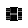 Window shutters black glyph icon Royalty Free Stock Photo