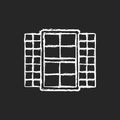 Window shutters chalk white icon on black background Royalty Free Stock Photo