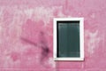 Window shutters closed on pink wall, Burano Royalty Free Stock Photo