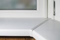 Window sills from the new balcony frame Royalty Free Stock Photo