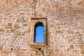 Window into stone wall of an ancient turkish fortress Royalty Free Stock Photo