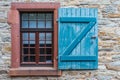 Window in a stone wall Royalty Free Stock Photo