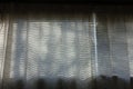 Window stripe curtain inside home Royalty Free Stock Photo