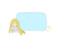 Window for the text of the dialogue. Cute little elf girl with long hair Royalty Free Stock Photo