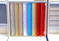 Window textile blinds samples Royalty Free Stock Photo