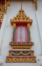 Window of Thai temple, Wat Rat Bamrung Wat Ngon Kai - Samut Sakhon, Thailand