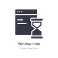 window time outline icon. isolated line vector illustration from user interface collection. editable thin stroke window time icon