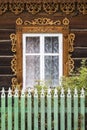 Window of a traditional Russian blockhouse