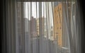 Window translucent curtains texture background