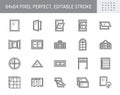 Window types line icons. Vector illustration include icon - sliding, paladian, awning, basement, transom, accordion