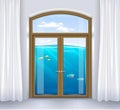 Window of underwater landscape