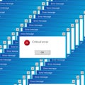 Window of user Interface set. Critical error warning messages on white background. Vector. Royalty Free Stock Photo