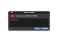 Window of user Interface. System message with report template unknown error on white background. Vector. Royalty Free Stock Photo