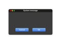 Window of user Interface. System message template unknown error on white background. Vector. Royalty Free Stock Photo