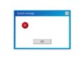 Window of user Interface. System message template on white background. Vector. Royalty Free Stock Photo