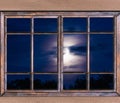 Window view of the full moon Royalty Free Stock Photo