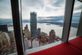Window view from luxury apartment in New York City Manhattan. Real estate concept. Royalty Free Stock Photo