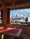 Window view from ski resort hotel.
