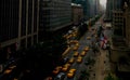 New York City, Park Avenue, yellow cabs. Royalty Free Stock Photo