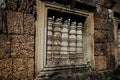 Window in a wall in ankor wat, cambodia Royalty Free Stock Photo