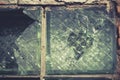 A window in a wall of broken glass blocks Royalty Free Stock Photo