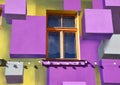 Window on the wall with colorful 3d graffiti Royalty Free Stock Photo