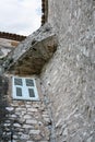 window in wall of medieval house in town Eze
