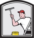 Window Washer Cleaner Cartoon Royalty Free Stock Photo