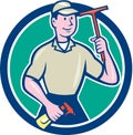Window Washer Cleaner Squeegee Cartoon Royalty Free Stock Photo