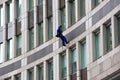 Window washer  or craftsman at the work in Tokyo Royalty Free Stock Photo