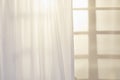 Window with white curtain Royalty Free Stock Photo