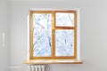 Window white wall winter outside Royalty Free Stock Photo