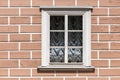 Window in a white wooden frame Royalty Free Stock Photo