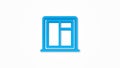 window whith sill realistic icon. 3d line vector illustration. Top view