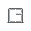 Window whith sill thin line icon. Linear vector symbol
