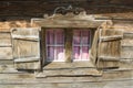 Window of a wodden hut in Austria Royalty Free Stock Photo