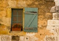 Window wood shutter flowers Monpazier