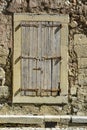 Window with wooden contras in France