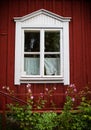 Window in wooden house, Sweden Royalty Free Stock Photo